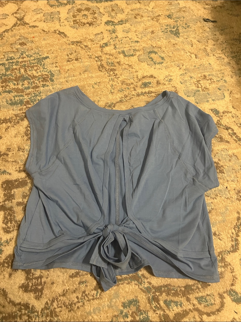 Tie-Back Crop Top in Dusty Blue